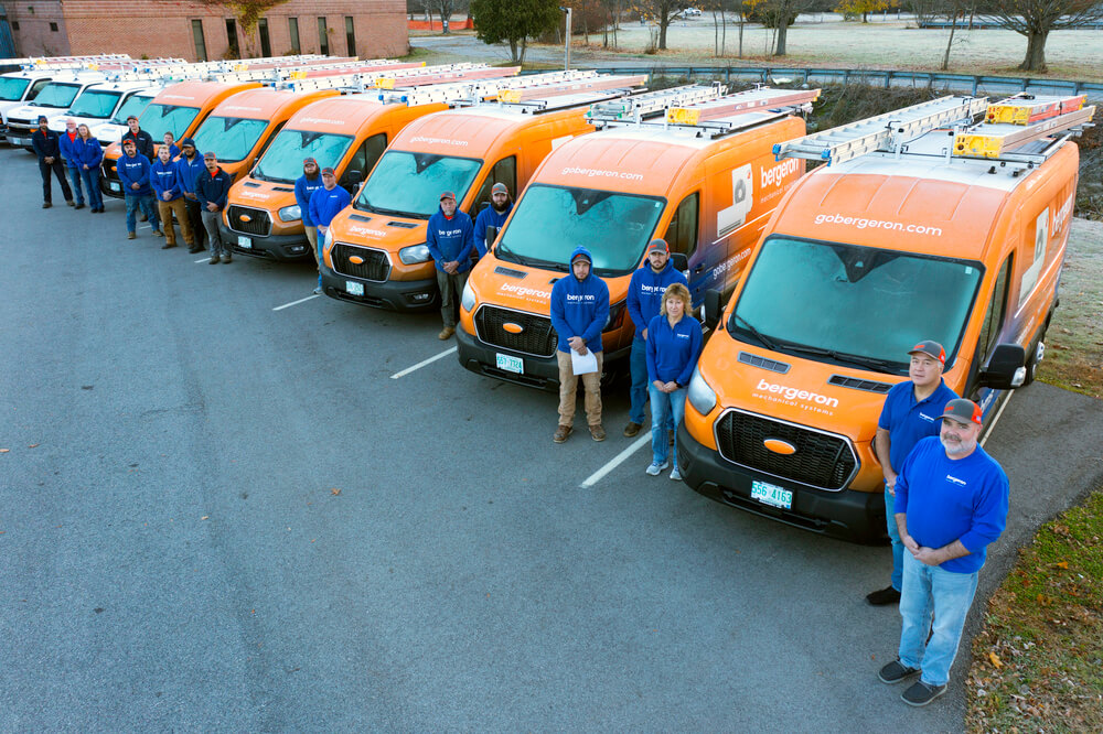 HVAC technicians with vans mini-split installation New Hampshire